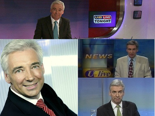 Popular UTV news vampire anchor, Paul Clarke who has not aged since the mid 80s.