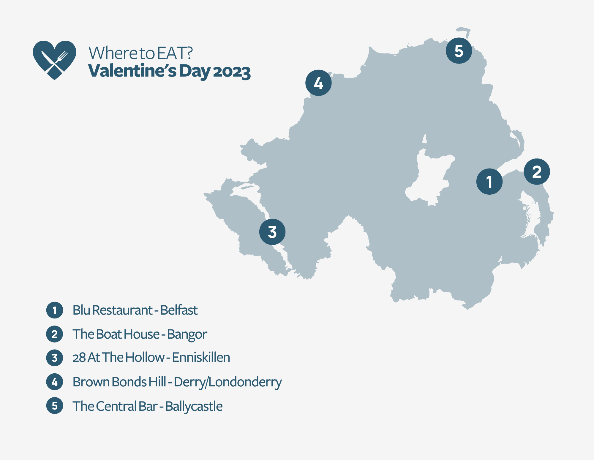 Where to eat in Northern Ireland for Valentines Day 2023